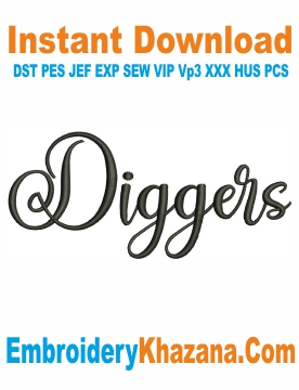 Diggers Embroidery Design