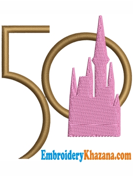 Disney World 50th Embroidery Design