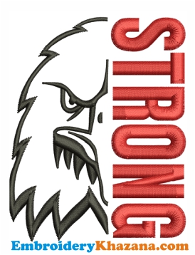 Eagle Strong Mascot Embroidery Design