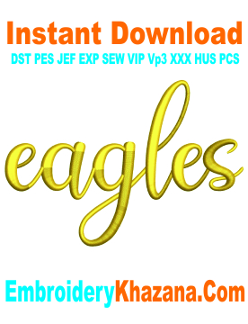 Eagles 3D Puff Letters Embroidery Design