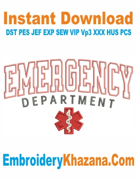 Emergency Department Embroidery Design