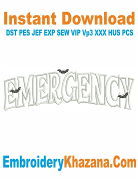 Emergency Outline Embroidery Design