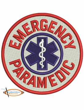 Emergency Paramedic Logo Embroidery Design