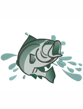 Bass Fish Embroidery Design