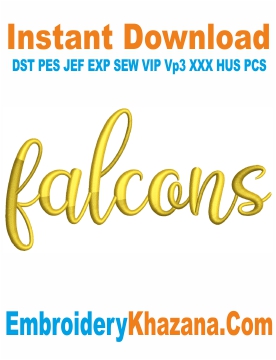 Falcons 3D Puff Letters Embroidery Design