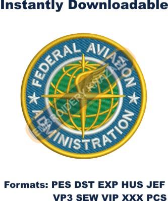 Federal Aviation Logo Embroidery Design