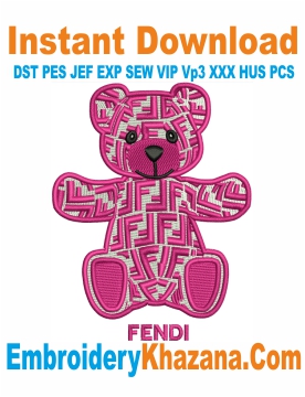 Fendi Bear Embroidery Design