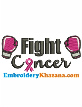 Fight Cancer Logo Embroidery Design