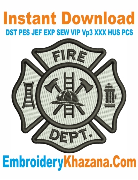 Fire Department Logo Embroidery Design