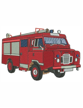 Fire Rescue Truck Embroidery Design