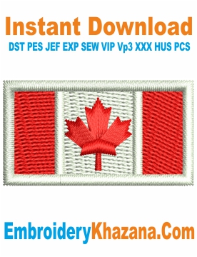 Flag of Canada Embroidery Design