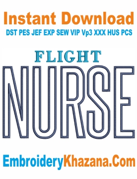 Flight Nurse Embroidery Design