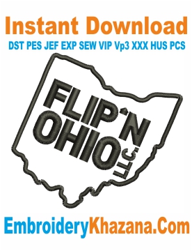 Flip n Ohio Embroidery Design