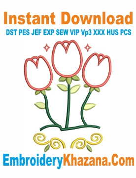 Applique Flower Embroidery Design