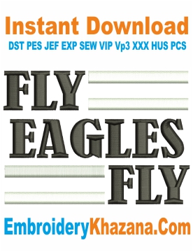 Fly Eagles Fly Embroidery Design