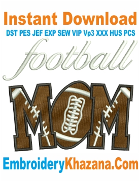 Football Mom Machine Embroidery Design