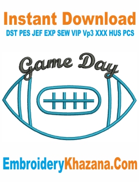 Game Day Football Embroidery Design