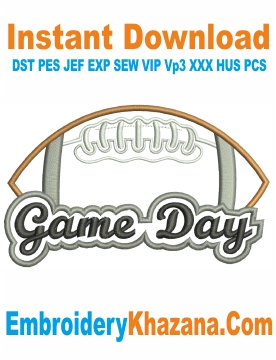 Game Day Machine Embroidery Design