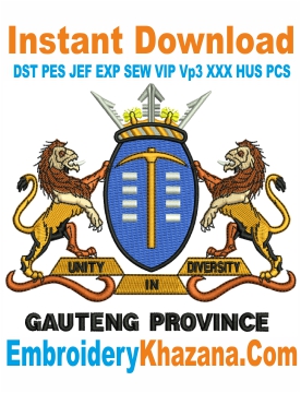 Gauteng Province Logo Embroidery Design