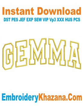 Gemma Outline Letters Embroidery Design