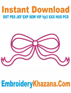 Gift Ribbon Bow Embroidery Design