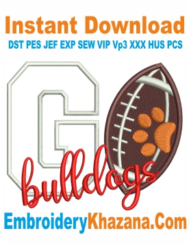 Go Bulldogs Embroidery Design