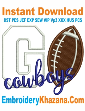 Go Cowboys Embroidery Designs