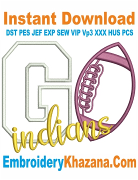 Go Football Embroidery Design