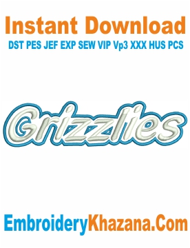 Grizzlies 3D Puff Embroidery Design