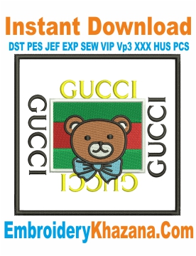 Gucci Bear Embroidery Design