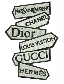 Embroidery Design Louis Vuitton Cartoon Logo