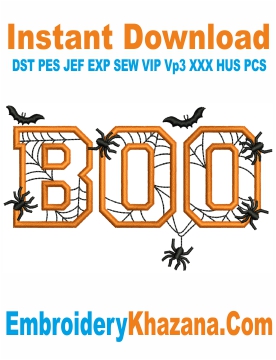 Halloween Boo Embroidery Design