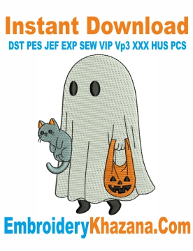 Halloween Ghost Embroidery Design