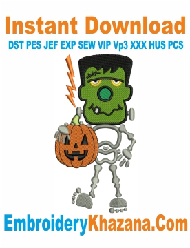 Halloween Frankenstein Embroidery Design