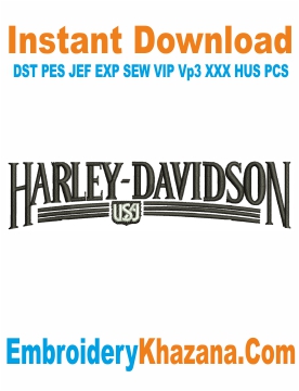 Harley Davidson USA Embroidery Design