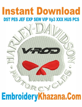 Harley Davidson V Rod Logo Embroidery Design