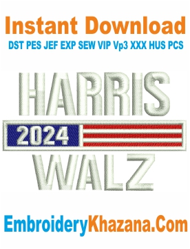 Harris Walz Cap Embroidery Design