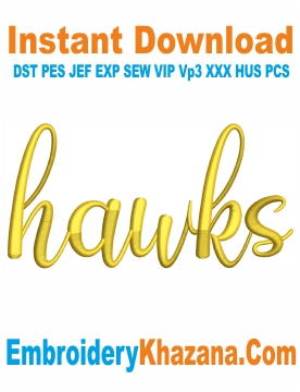 Hawks 3D Puff Embroidery Design