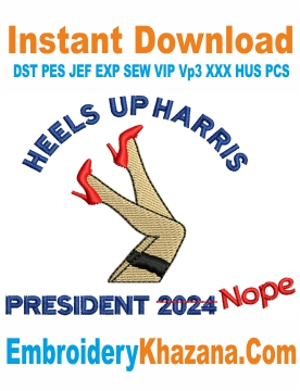 Heels Up Harris President Cap Embroidery Design