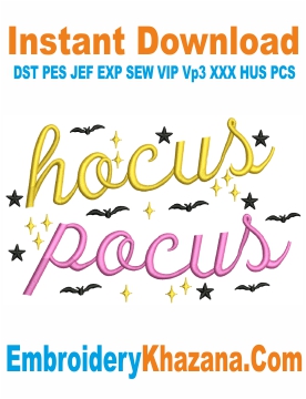 Hocus Pocus Machine Embroidery Design