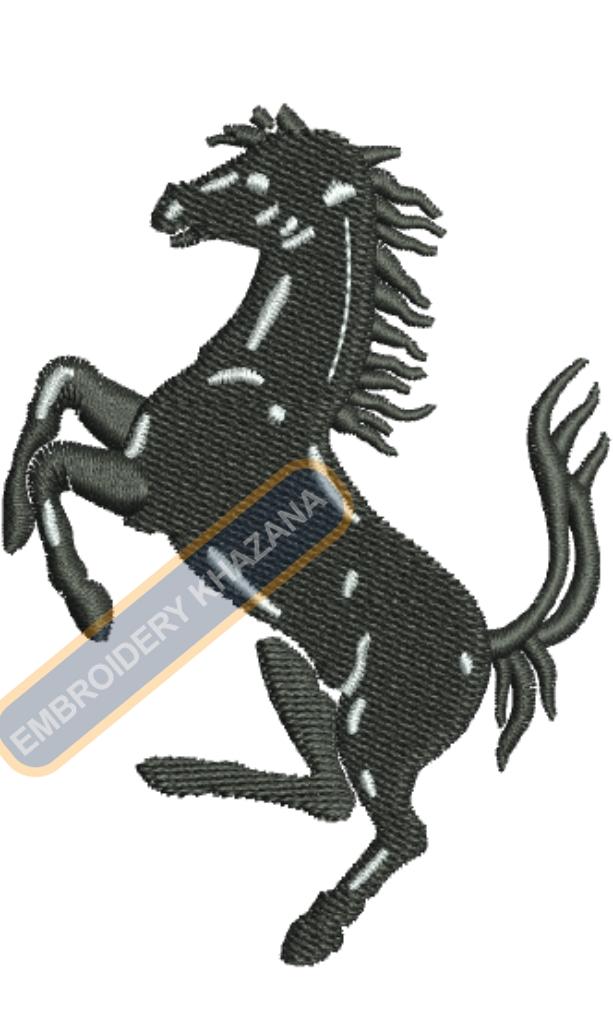 Horse Jumping Embroidery Design