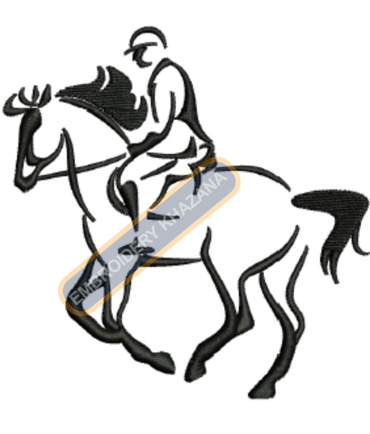 Horse Ridding Embroidery Design