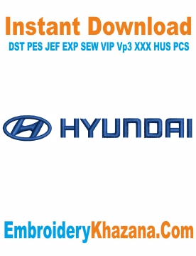 Hyundai Motor Logo Embroidery Design