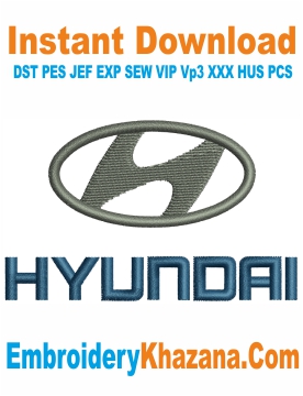 Hyundai Logo Embroidery Design