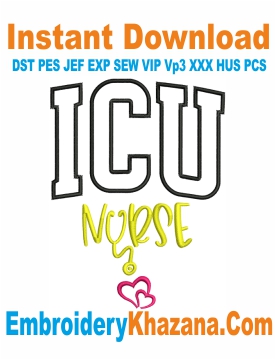 Icu Nurse Embroidery Design