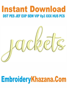 Jackets Letters Embroidery Design