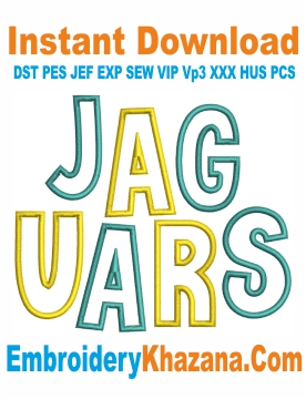 Jacksonville Jaguars Embroidery Design