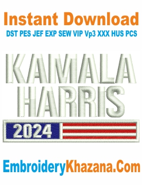 Kamala Harris Hat Embroidery Design