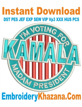 Kamala Harris Embroidery Design