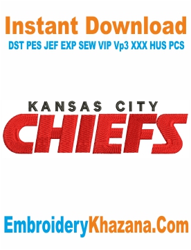 Kansas City Chiefs NFL Embroidery Design